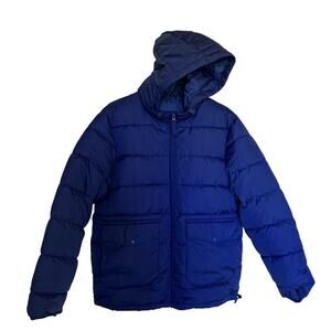 Old Navy Hooded Puffer Coat Men's Size Medium Royal Blue New